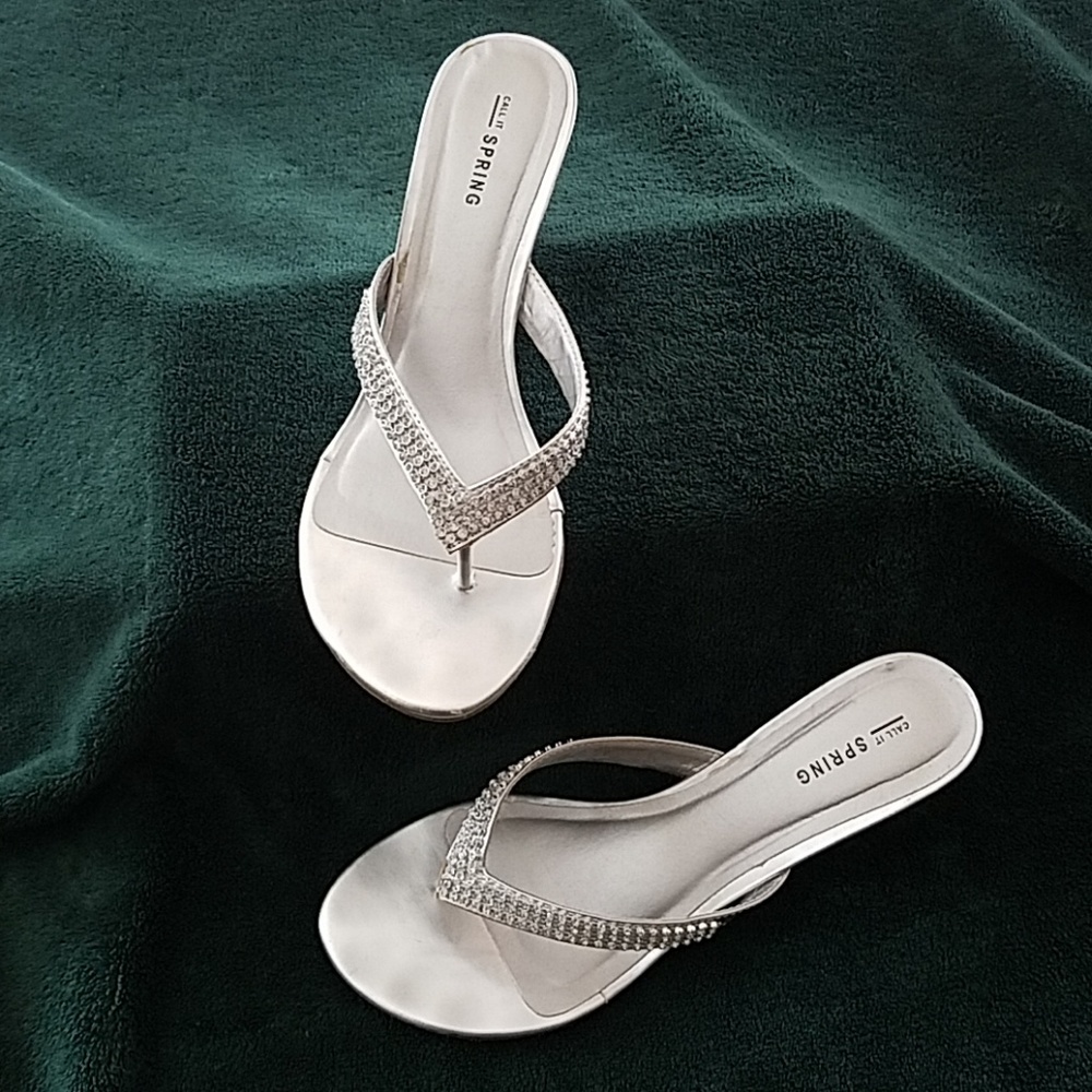 Size 9 Silver Prom Wedding Sandles